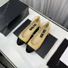 Balettdansskor äkta läder öppen kalvskinn klänningsskor formell chunky häl slingbacks sandaler balett platt designer sko loafer designer kvinna