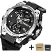 Wristwatches Skmei Men Military Sport Wristwatch Big Dial Led Waterproof Dual Time For Man Multifunction Quartz Analog Watch Reloj Masculino