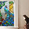 Wall Stickers Custom Size Stained Glass Window Film Animal Fish Bird Cat Tiger Color printing Picture For Rectangular Shape Home Decor 230927