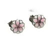 Boucles d'oreilles Pandorara Designer De Luxe Mode Femmes En Argent Sterling 925 Fleur De Magnolia Boucles D'oreilles Petit Et À La Mode Doux Cadeau De La Saint-Valentin