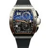 Richardmill Tourbillon Uhr Automatische mechanische Armbanduhren Handgelenk Schweizer Uhren Serie Lifestyle Indoor Timing Codetabelle Titan RM72 01 WN FU27 SZ73