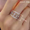 Anillos de racimo Huitan Sparkling Cubic Zirconia para mujeres Moda Diseño contraído Lujo Fiesta femenina Regalo de lujo Declaración Joyería