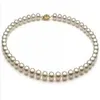 Charmant collier de perles AKoya blanches naturelles, 8-9mm, 18 pouces, fermoir en or 14 carats, 177y