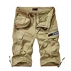 Mäns shorts 2023 Mens Militärlast Summer Army Green Cotton Män LoSe Multi-Pocket Homme Casual Bermuda byxor 42