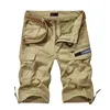 Shorts masculinos 2023 Mens Carga Militar Verão Exército Verde Algodão Homens Soltos Multi-bolso Homme Casual Bermuda Calças 42