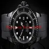 Мужские часы Sea-Dweller с черным PVD автоматическим механическим механизмом и резиновым ремешком из нержавеющей стали 116660 Мужские часы331b