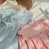 Vestidos de menina estilo francês vestido de princesa para meninas cor sólida mangas compridas outono mini causal roupas de criança