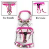 Bondage Female/Male Slave 3pcs Set Chastity Belt Panties Cock Cage Stainless Steel Device BDSM Restraint Bra Underwear Thigh Cuffs Kit x0928