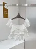 Women's T Shirts One-Shoulder Top Ruffle Trim Design Casual Fashion 2023 Summer 0417