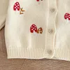 Jackets New Baby Girl Knit Cardigan Infant Autumn Princess Embroidery Mushroom Sweater Lotus Collar Girls Knitted Jacket Clothes 230928