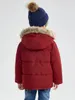 Para baixo casaco cote meninos jaqueta de inverno criança crianças puffer fauxdown sherpa forrado capuz de pele médio peso resistente à água 230928