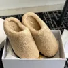 Row Shoes Luxury Designer Lamb Platform Women Fluffy Fur Slipper Slide Mules Trend Shearling Sadal