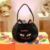 Сумки для Хэллоуина, ручная сумка для конфет, детская флисовая подарочная сумка с рисунком летучей мыши, черная кошка, тыква, сумка01blieberryeyes