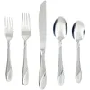 Set Piatti Sabbia Set Posate 20 Pezzi Argento