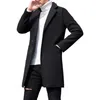 Herrgravrockar Stylish Men Coat Regular Sleeve Autumn Winter Windbreaker Tjock Slim