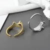 Hochzeit Ringe Hohe Qualität Mode Kupfer Überzogene Silber Gold Frauen Resizeable Lustige Ring Index Offenen Finger Schmuck Großhandel