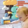 Bebek banyo oyuncakları eğlenceli dinozor çocukları banyo oyuncakları karikatür hayvan döndüren enayi su çark serpin