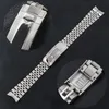 Horlogebanden Jubileum Horlogeband 2021 Heren 20 mm 316L roestvrijstalen armband Zilver Glide-Lock gesp voor 40 mm Sub Case259m