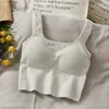 Canotte da donna Liba Sin Canotte estive a costine da donna con reggiseno interno Scoop Neck Yoga Cami Crop Top Slim Fit Capispalla sexy per ragazze