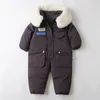 Rompers -30 Degree Kids Jumpsuit Plus Velvet Warm Children Winter Overalls 1-5 Years Infant Little Girls Boys Romper Snowsuit TZ932 230927