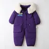 Rompers -30 Degree Kids Jumpsuit Plus Velvet Warm Children Winter Overalls 1-5 Years Infant Little Girls Boys Romper Snowsuit TZ932 230927