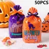 ギフトラップ50pcsバースデー装飾パーティートリックオアトリートハロウィーンクッキーパッケージキャンディバッグフードポケット258p