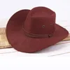 Berets High Quality Retro Western Cowboy Cowgirl Hat Men Riding Cap Fashion Wide Brim Crushable