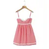 فساتين غير رسمية Zack Rain Pink Lace Edge Strap Mini Sling Dress for Women 2023 Summer Obintage Slyveless Female Ander