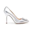 Kristallschnalle, verzierte Stiletto-Pumps, Satin-Absatzschuhe, Strassschnalle, Party, Hochzeit, High Heels, Luxus-Designer-Kleiderschuh für Damen, Fabrikschuhe