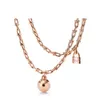 Mode hardwear smycken halsband designer lyx hästsko pendants serie halsband rosguld platina kedja diamant vuxen juvel180l