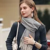 Scarves Wave Striped Scarf Women Winter Fashion Elegant Imitation Cashmere Female Sweet And Fresh Mid Length Version Gifts 230927