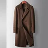 Misto lana da uomo Cappotto invernale da uomo 73 Business causale Slim lungo doppio petto Cappotto di lana solido Moda calda giacca a vento 230928