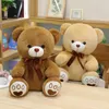 Muñecas de peluche de alta calidad 35/50/60 cm 5 colores encantador arco-nudo oso de peluche muñeca peluche oso peluche juguetes amantes niñas cumpleaños bebé regalo 230927