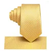 Cravates d'arc Hi-Tie Yellow Dot Boys Cravate en soie pour enfants Designer de luxe Handky Enfant Cravate 120cm de long 6cm de large goutte de mode