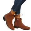 Botas Mulheres Chelsea Botas Camurça Apontada Toe Botas Mulheres Sapatos Femininos Casuais Mid Saltos Senhoras Autunm Inverno Zipper Calçado X0928