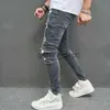 Men's Jeans New Men Stylish Ripped Skinny Pencil Jeans Pants Streetwear Male Hip Hop Holes Stretch Slim Denim Trousers J230928