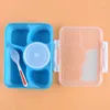 Vaisselle japonaise pour enfants, boîte à déjeuner avec compartiment, tasse Portable anti-fuite, conteneur de stockage en plastique pour micro-ondes Bento
