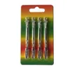 4pcs / pack accessoires de cire de couleur argent arc-en-ciel pelle Dab Dabber outil 80mm outils de fumage d'herbes sèches pour les plates-formes pétrolières tuyaux en verre à main narguilés bong d'eau