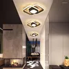 Ceiling Lights Modern Crystal Flush Mount Chandelier LED Light Fixture Square Lamp With Remote For Foyer Hallway Living