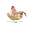 Decorative Figurines Easter Chicken Hen Egg Statue Party Eggs Toy Farm Figurine Straw Supplies Decor Animals Artificial Pads Animal