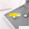 Paramètres de bijoux Simple coeur en forme d'ange perle pendentif collier femme S925 pur argent délicat bricolage support vide montage clavicule Ch Dhzbr ZZ