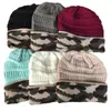 6 Colors Camouflage Woollen Hat Autumn And Winter Outdoor Warm Jumper Knitted Hat Casual Hats For Women