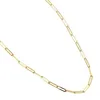 Mode 925 Sterling Silver Plain Large Paper Clip Paperclip Chain Necklace Custom315G