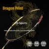 Badmintonrackets 1PCS Dragon Print 100 Full Carbon Fiber 10U G4 Bespannen Anti Shocking Profesional Trainingsracket 30LBS Zakken 230927