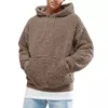 Men's Hoodies Sweatshirts 897504629 Hommes sweat à capuche décontracté solide Double face peluche moelleux poche à manches longues automne hiver chaud sweat à capuche