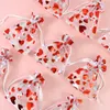 Cadeau cadeau 20pcs impression rouge organza sac amour coeur cordon pochettes pour mariage saint-valentin fête décor emballage de bonbons