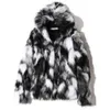Men's Fur Faux Fur Winter Warm Plus Fleece Faux Fur Fur Casual Mens Hooded Jacket Thick Boutique Fashionable Male Slim Coats Size S-5XL 230927
