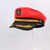 Hårklipp 2 datorer Fancy Dress Vuxna broderad kapten Hat Sailor Cosplay Hats Party Plastic Boat
