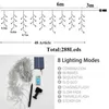 6M 288LLED Słoneczne światła świąteczne lampki lampki sznurkowe wodoodporne zasłony światło na domową sypialnię na patio ogrodowe przyjęcie weselne H1267z