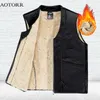 Herenvesten Casual lambswool Vest herfst en winter warme gewatteerde trend mannelijke verdikte mouwloze onderhemd koude tops 2023 230927